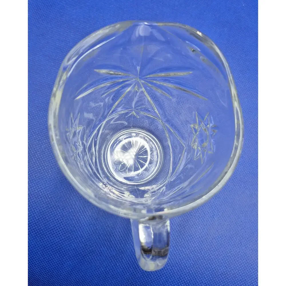 Vintage Anchor Hocking Star of David Clear Creamer Pitcher 4